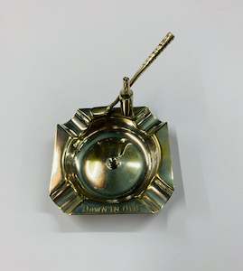 Vintage silver plated golfing ashtray