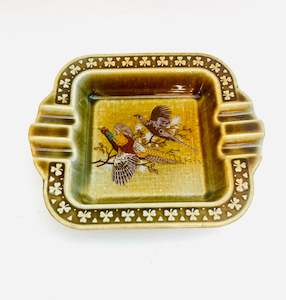 Alcohol And Tobacco: Wade Ashtray Rectangular Shape with Pheasants.