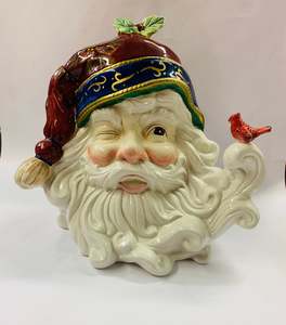 Chinaware: Large ceramic Santa lolly jar