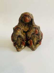Chinaware: Vintage ceramic see no evil hear no evil speak no evil monkeys