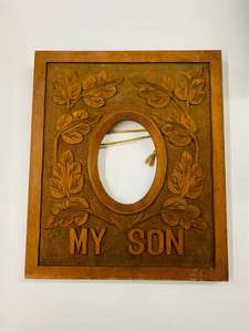Folk Art hand carved wooden “My Son” frame