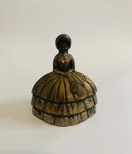 Brass And Metalware: Heavy Crinoline lady metal bell