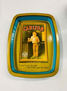 Brass And Metalware: Vintage Carlton Lager drinks tray