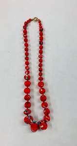 Vintage Czech Glass Necklace with Flecks of Uranium