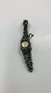 Jewellery: Vintage Talbot Sterling silver Marcasite watch