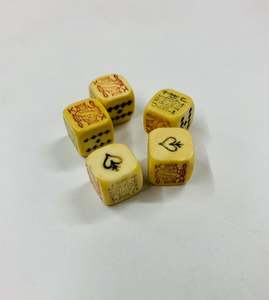 Set 5 antique poker dice