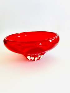 Vases: Art Glass Red Candy Bowl