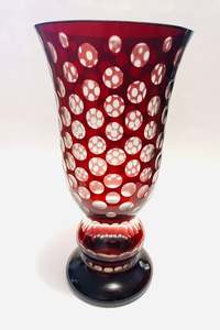 Vases: Victorian Ruby Glass Polka dot design Vase