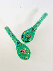 Oriental Antiques: Set of Four Chinese Blue Rice Spoons