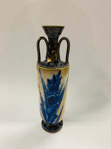 Doulton Burslem blue and gold vase
