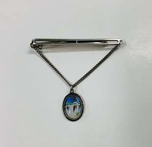 Silver butterfly wing tie slide