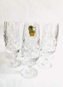 Glass Sets: Set of Eight Webb Corbett Champagne Glasses