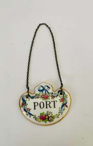 Alcohol And Tobacco: Staffordshire Porcelain Decanter label Port