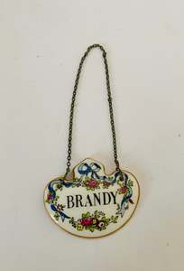 Staffordshire Porcelain decanter label Brandy