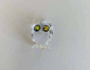 Swarovski Crystal Owl with Yellow Eyes