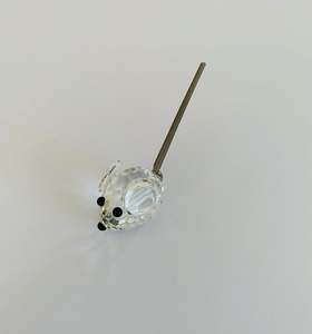 Figurines And Ornaments: Swarovski Crystal Mouse with Silver Coloured Tail