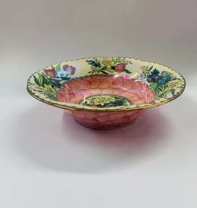 Plates And Platters: Maling pink thumbprint bowl