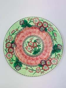 Large Maling pink thumbprint plate
