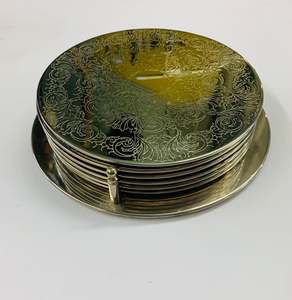Silver Plate: Set of 6 large silver plated coasters