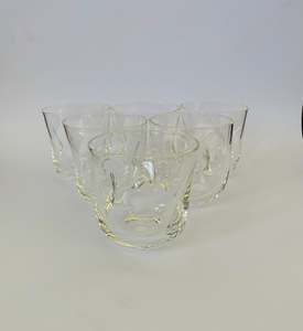Glass And Crystal: Set of 6 pinched glass whisky tumblers