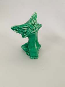 SylvaC Pottery Green Scaredy Cat