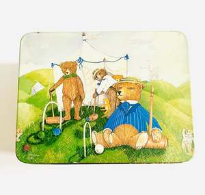 Teddy Bears Picnic while Playing Croquet Tin