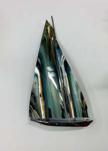 Brass And Metalware: Art deco Crome sailing ship