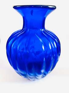 Vases: Large Blue Twisted Vase