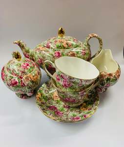Cups And Saucers: James Sadler Florence Chintz tea set
