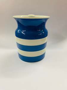 Cookware: Cornishware medium size lidded jar