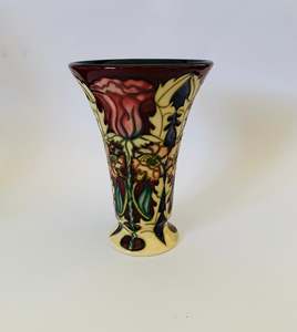 Pottery Vases: Moorcroft Masquerade design vase