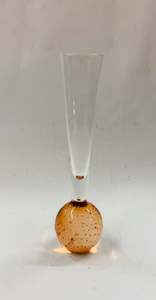 Retro peach bubble glass bud vase