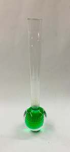 Retro green bubble glass bud vase
