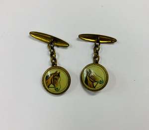 Costume Jewellery: Antique Horse riding Cufflinks