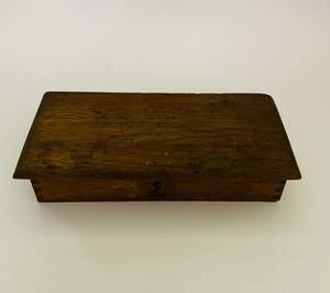 Antique gold weighing scales in original oak box