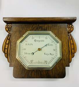 Decorative Wooden Ware: Antique English Oak Barometer