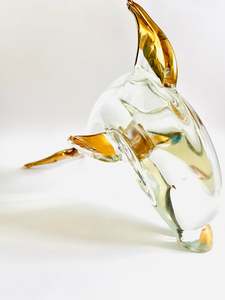 Art Glass: Murano Venezian Glass Dolphin with sticker