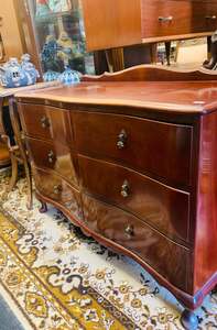 Queen Anne Mahogany low boy chest of drawers
