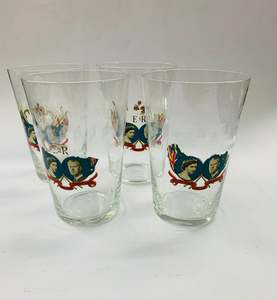 Set of 4 Queen Elizabeth water glasses