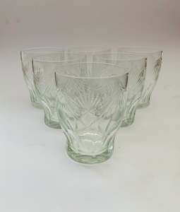 Set of 6 antique glass whisky tumblers