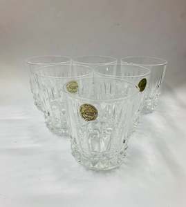 Glass And Crystal: Set of 6 large crystal whisky tumblers