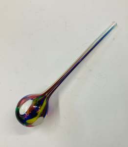 Hand blown multi coloured Art glass tube beaker