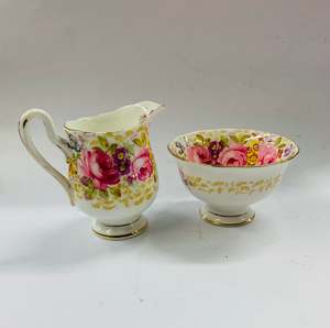 Chinaware: Royal Albert Serena milk jug and sugar bowl