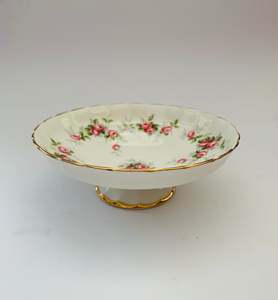 Chinaware: Aynsley Grotto Rose footed dish