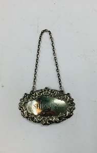 Sterling Silver Sherry Decanter label