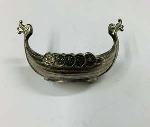 Brass And Metalware: Pewter Viking long ship