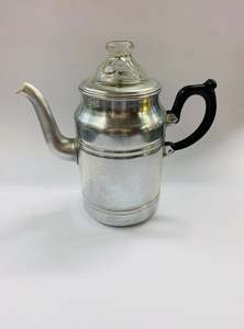 Brass And Metalware: Retro aluminum coffee percolator