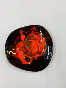 Vintage copper and enamel dish