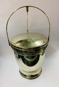 Brass And Metalware: Large Silver plated Midcentury ice bucket