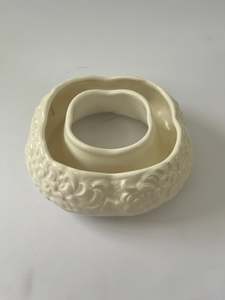 Vases: Sylvac Circular White Trough Vase